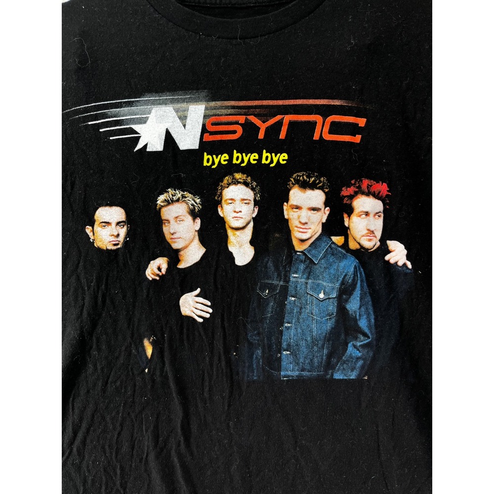 NSYNC‎ Bye Bye Bye T-Shirt Boy Band Pop Music Graphic Tee Black Small